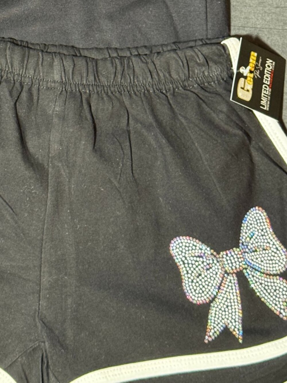 Get'em Proseries Bow Rhinestone Shorts Each Color Sold Separately (Black)